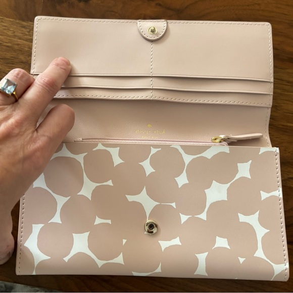 Kate Spade Putnam Drive Cyra Splodge Dot Pink Multi Large Flap Wallet - Picture 5 of 10